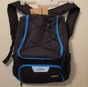 Goloni Baseball Backpack Black With Blue Trim 17.7 X 13.4 X 8.7 NEWl